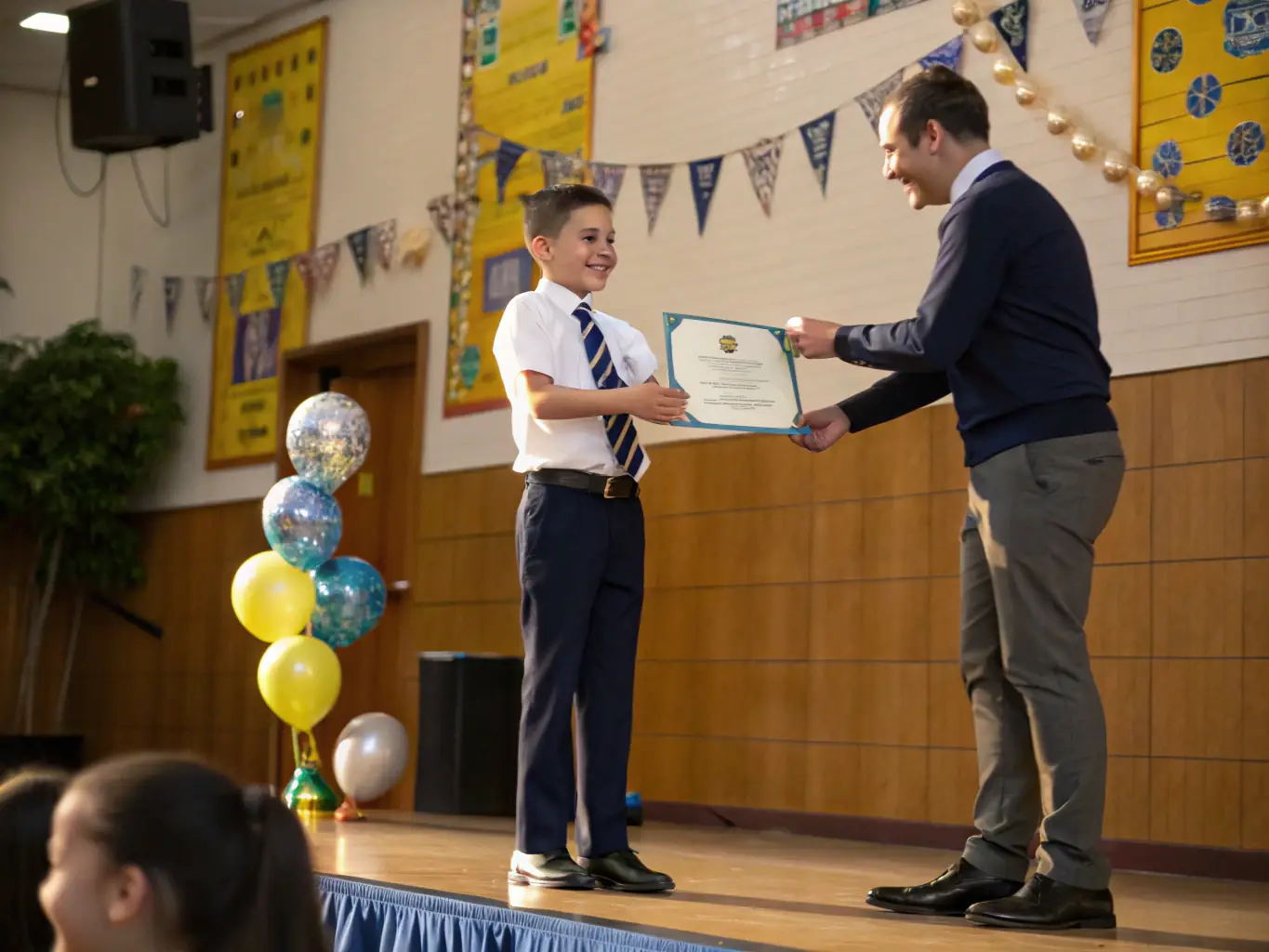 A student confidently presenting their work, highlighting the positive impact of personalized tutoring on their academic performance and self-esteem.